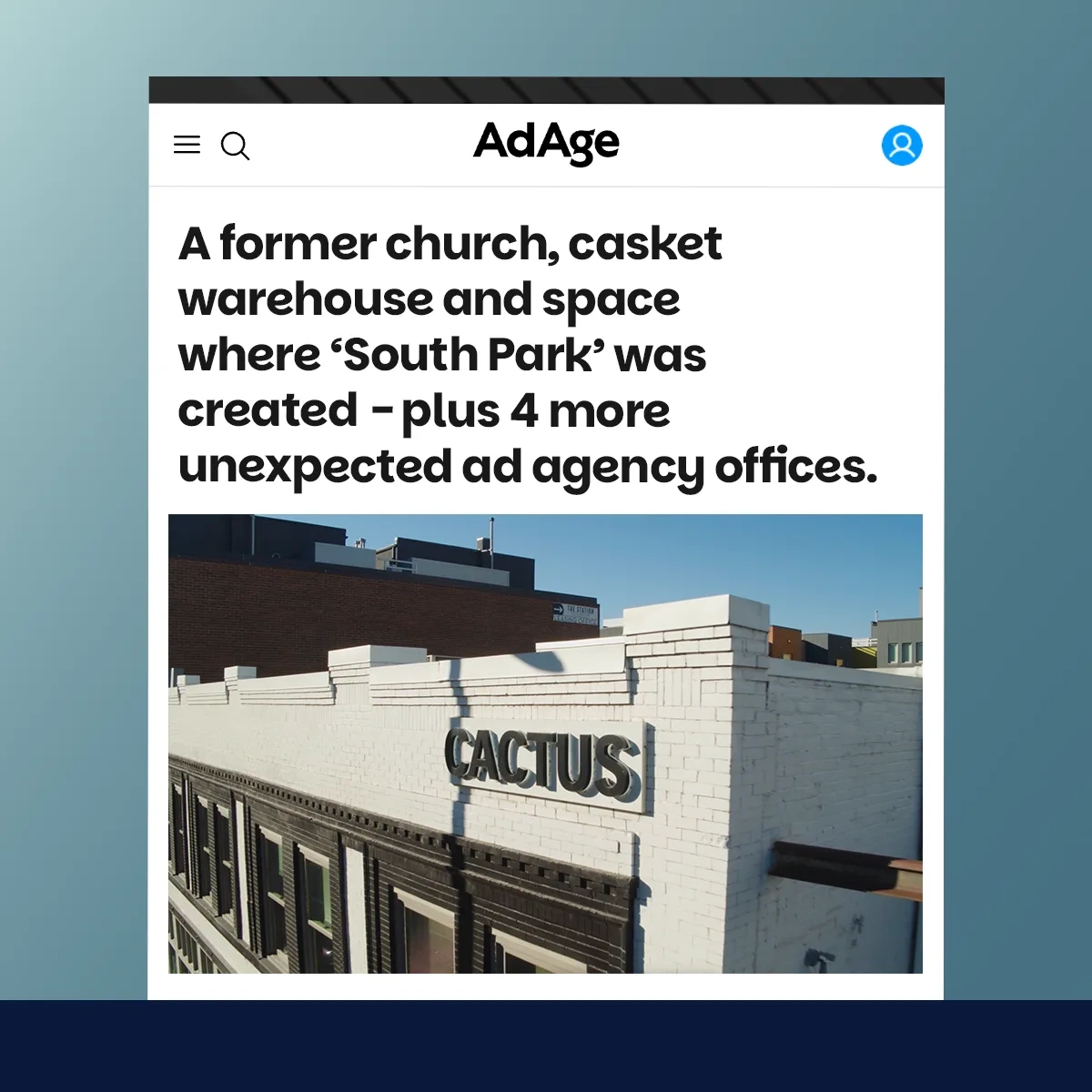 Cactus Office News Article in Ad Age